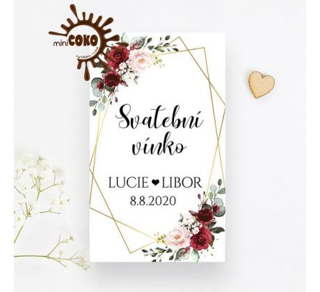 Svatební etikety Flores vino